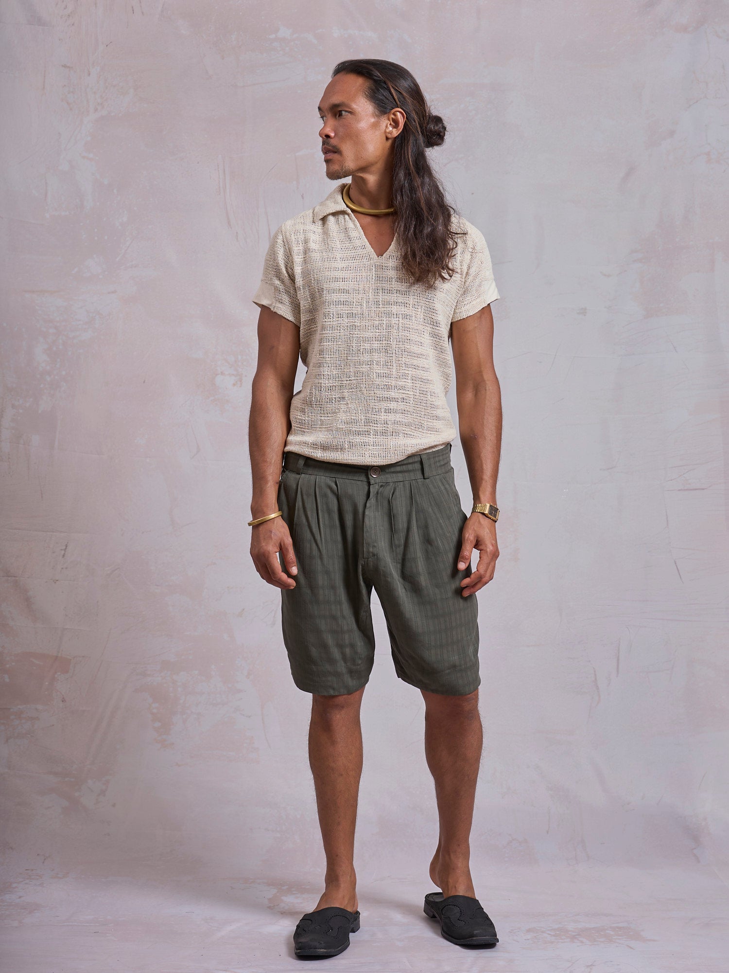 Khaki Casual Shorts - image 1