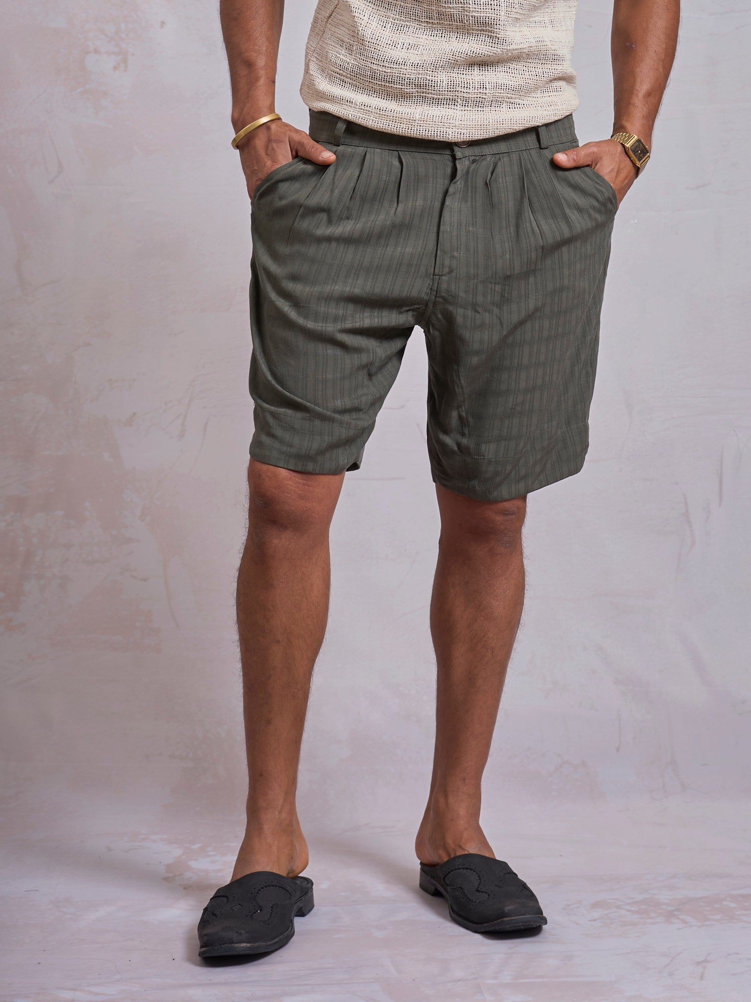 Khaki Casual Shorts - image 2