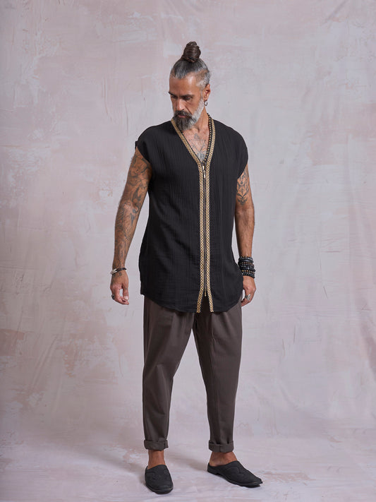Black & Gold Orus Tunic - image 2