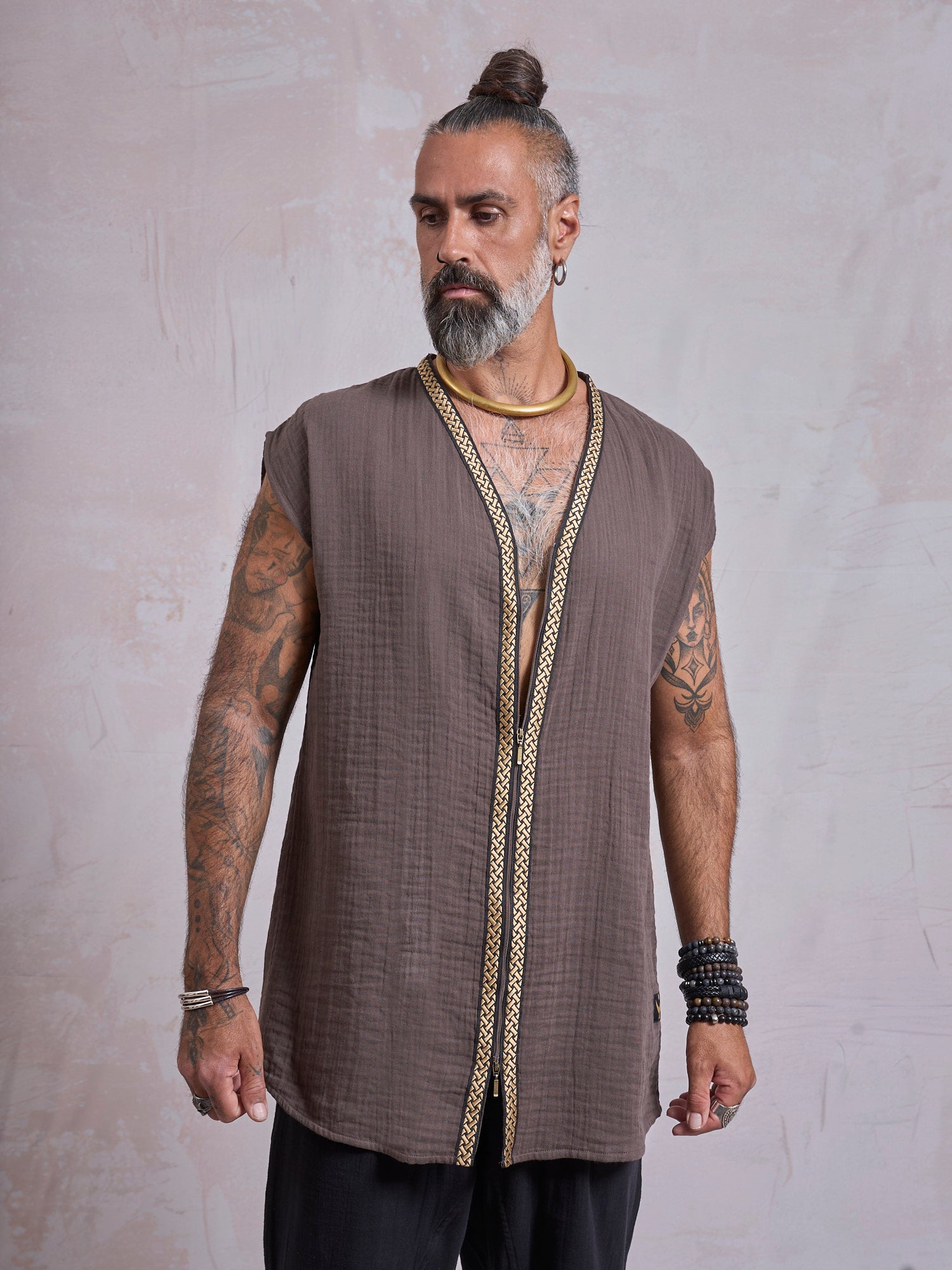 Brown & Gold Orus Tunic - image 1