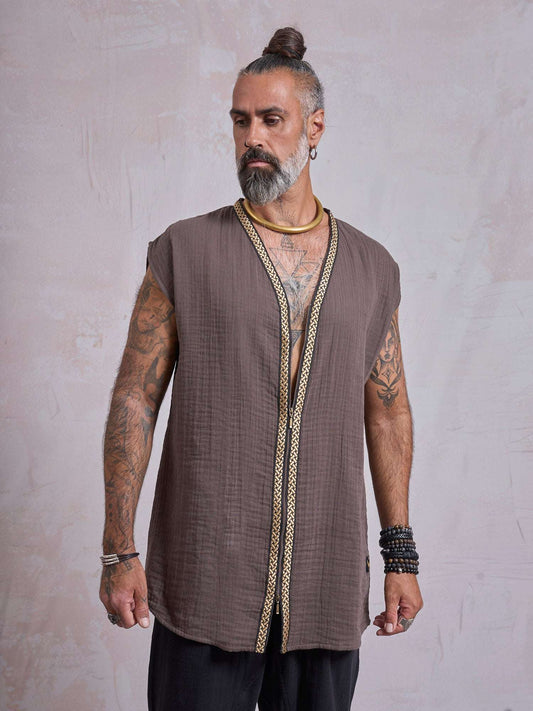 Brown & Gold Orus Tunic - image 1