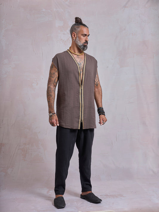 Brown & Gold Orus Tunic - image 2