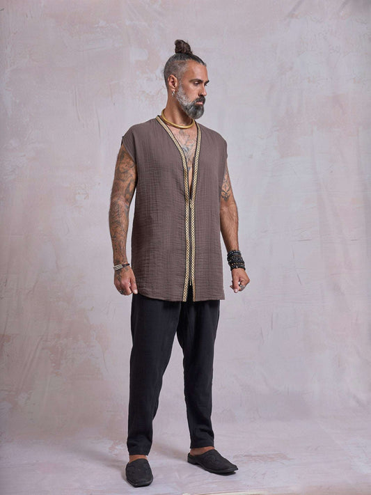 Brown & Gold Orus Tunic - image 2