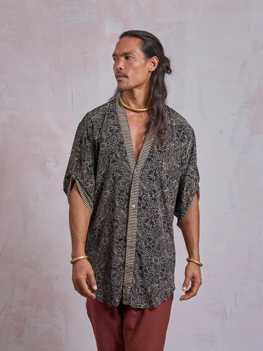 Black Flower Zeus Shirt - image 1